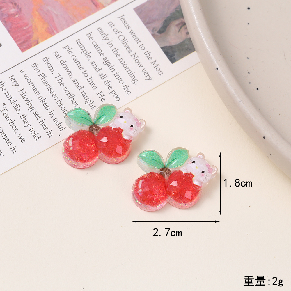 Cartoon animal fruit epoxy resin AB glue accessories, luminous translucent sequins, diy cream glue phone cases, strawberry phone accessories pic 13