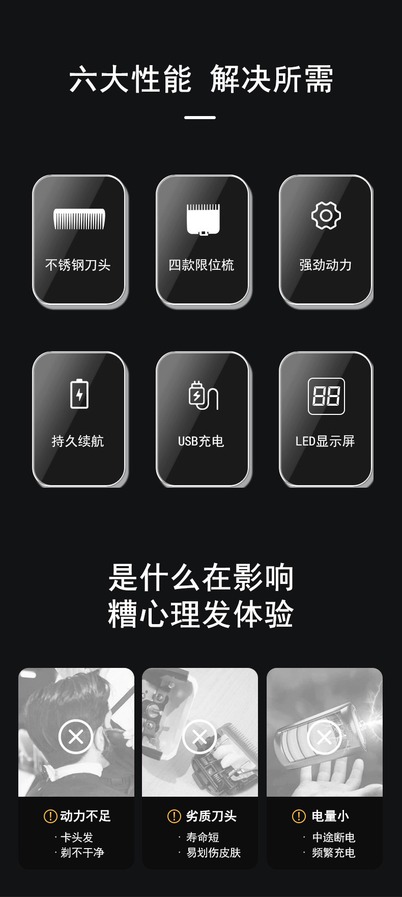 SOLIMPIA electric hair clippers wholesale, shaving and hairdressing tools, digital display hair salon electric clippers, engraved oil hair clippers pic 3