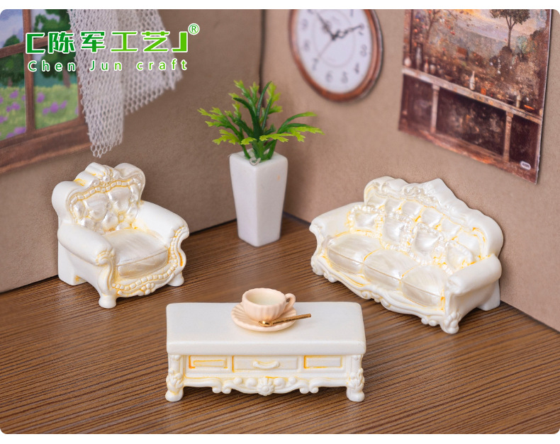 Creative Baroque-style furniture miniature models, dollhouses, diy decorative accessories, micro-landscape mini ornaments pic 8