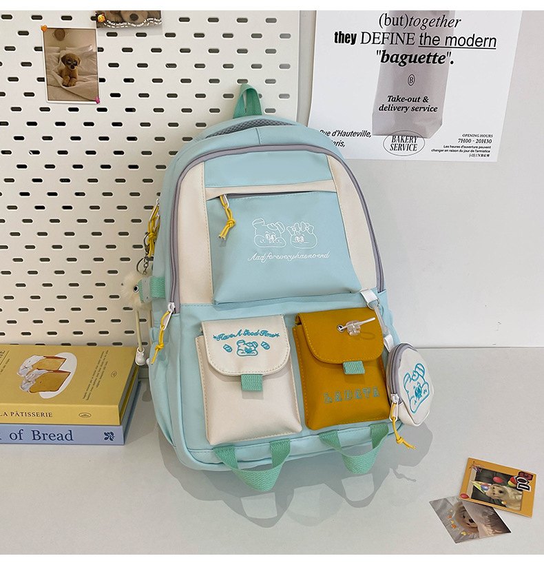 Japanese and Korean casual backpacks, forest-style schoolbags, multi-pocket schoolbags for primary school students, large capacity for cross-border travel for junior and senior high school students pic 41