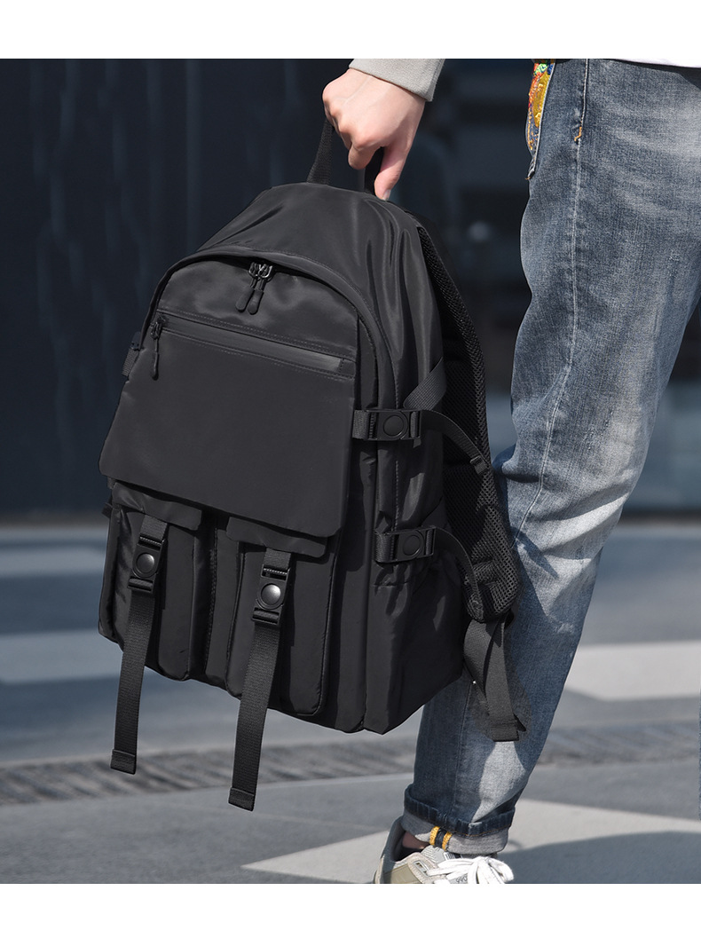 新款双肩背包男户外大容量学生书包可定LOGO轻便摄影包潮牌旅行包详情22