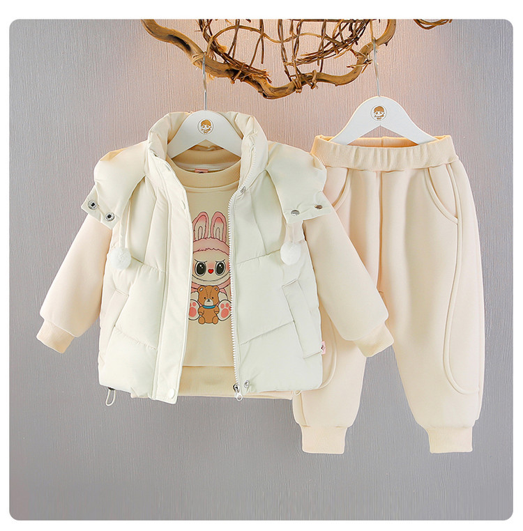 女童2025春季新生儿休闲裤套装加绒三件套B类兔毛绒布服饰详情13