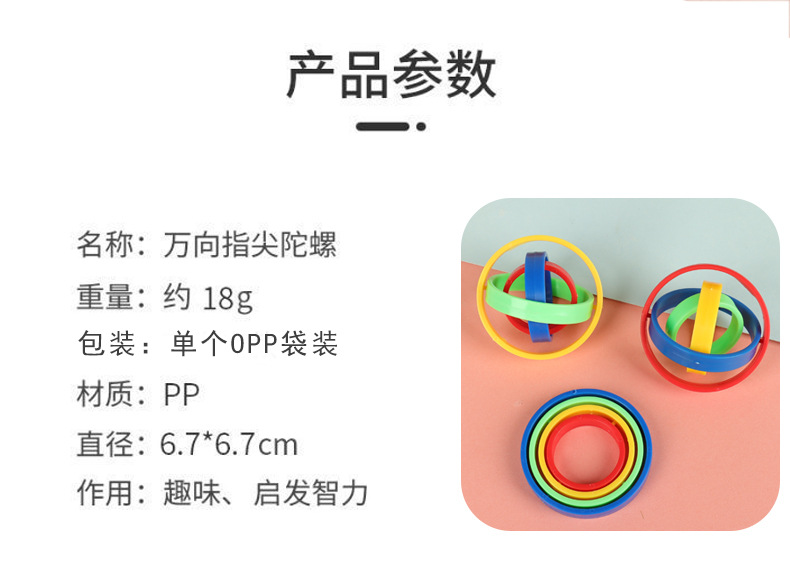 Cross-border creative radish ring inertial universal gyroscope rotating finger gyroscope magic intelligence toy manufacturer wholesale pic 5