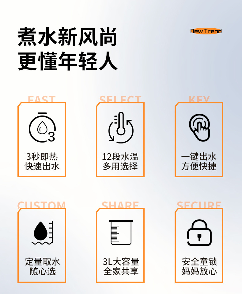 3秒速热饮水机桌面台式一键出水即热饮水机家用小型烧水壶3L代发详情3