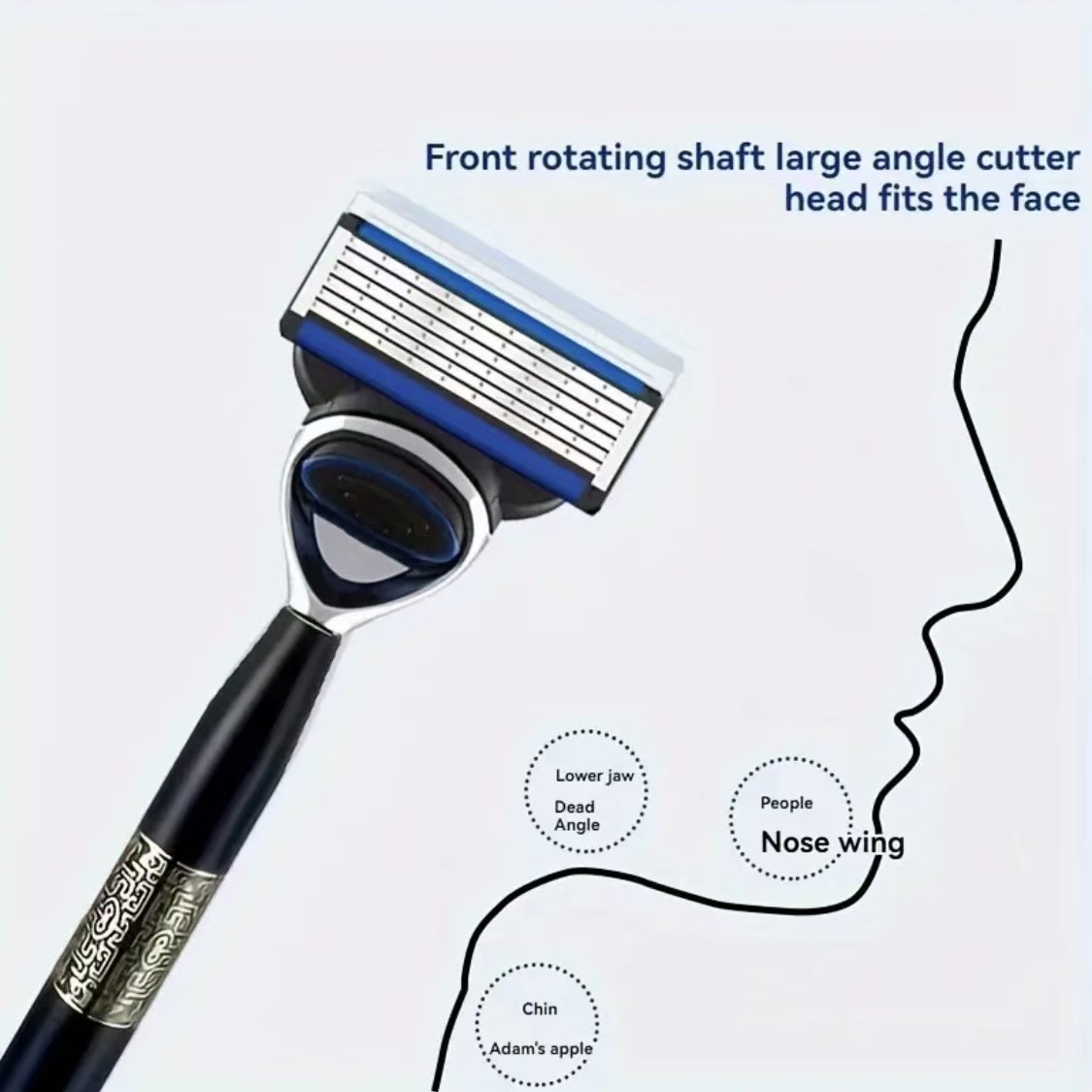 6-Layer Manual Razor For Men跨境高品质男士手动剃须刀6层刀头详情11