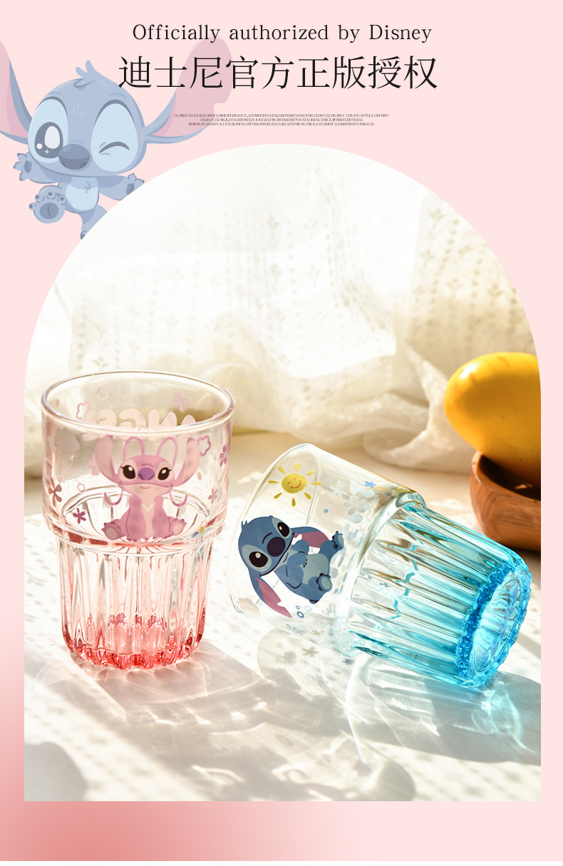 Creative cartoon Angel Glass vertical pattern Double Festival cups, cute birthday gifts, drinking cups, breakfast milk cups wholesale pic 5