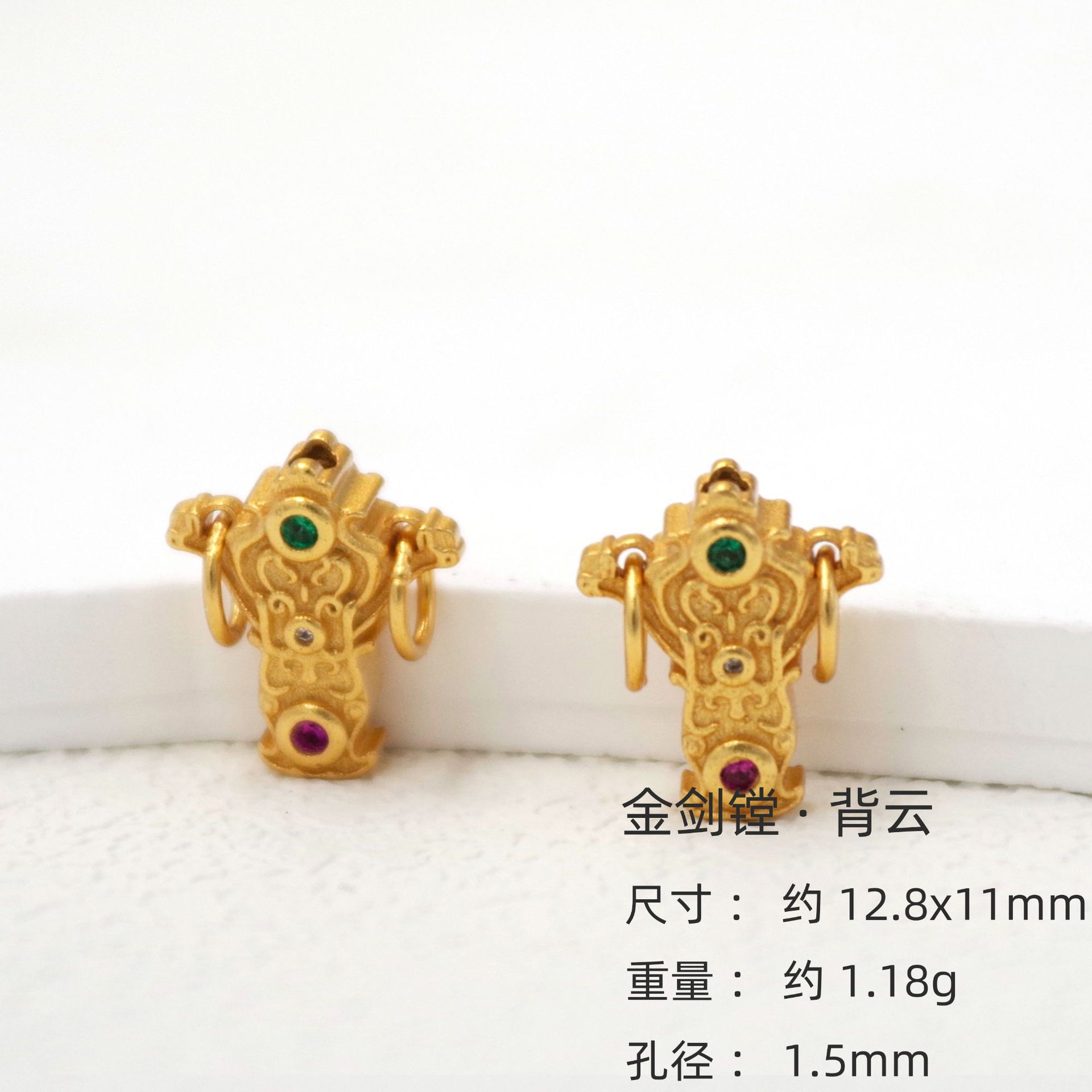 s925银镀24k真金扎基拉姆福牌提溜配件乐小吊坠镶嵌锆石挂件批发详情5