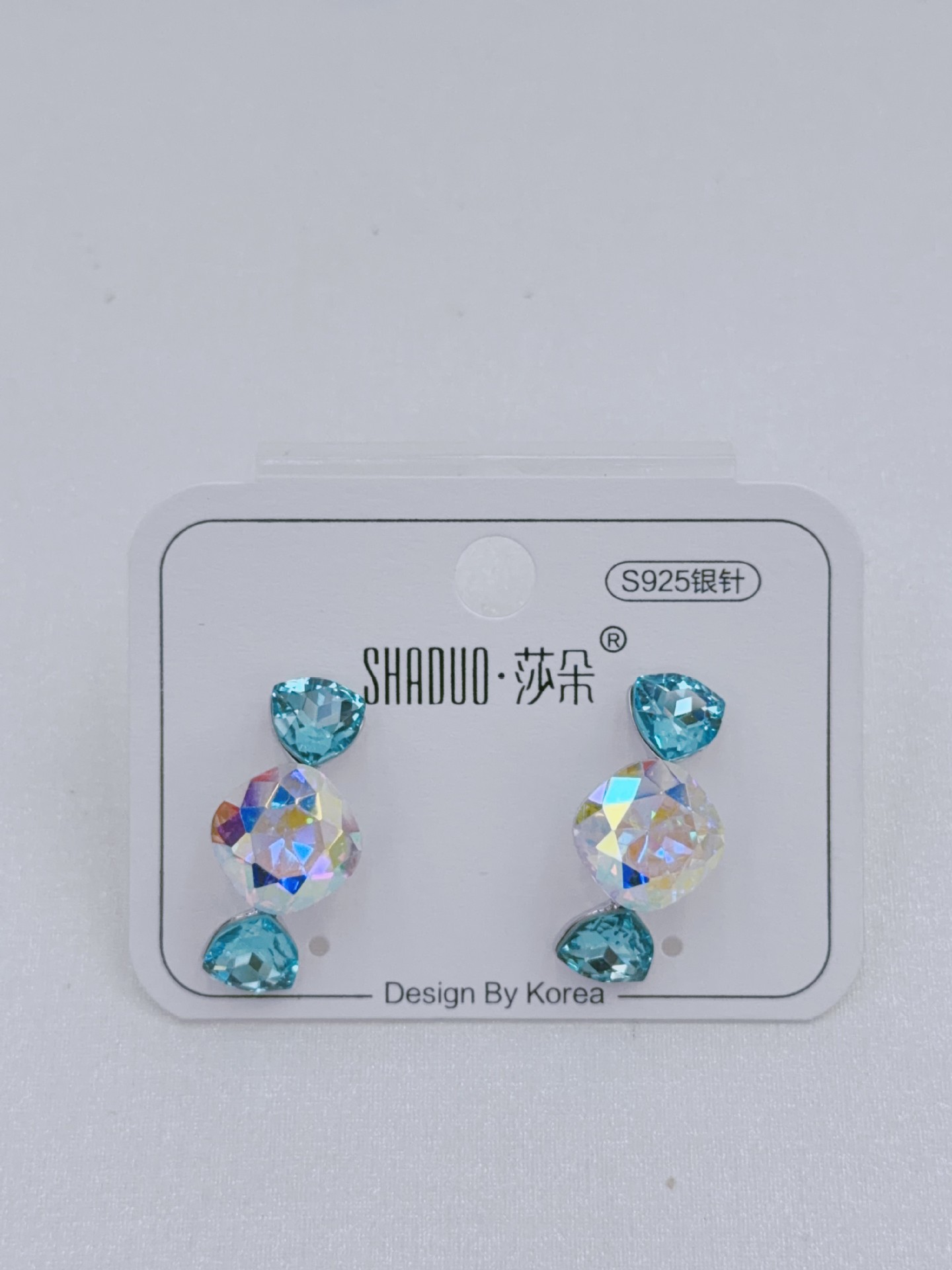 复古港风肥三角水晶耳环女高级感糖果形轻奢银针耳钉网红百搭耳饰详情17