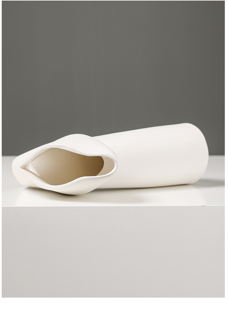 2025 New creative French flower arrangement vase, simple ceramic flower vase, hotel living room dining table, dried and fresh flowers, hydroponic decoration, home decor pic 11