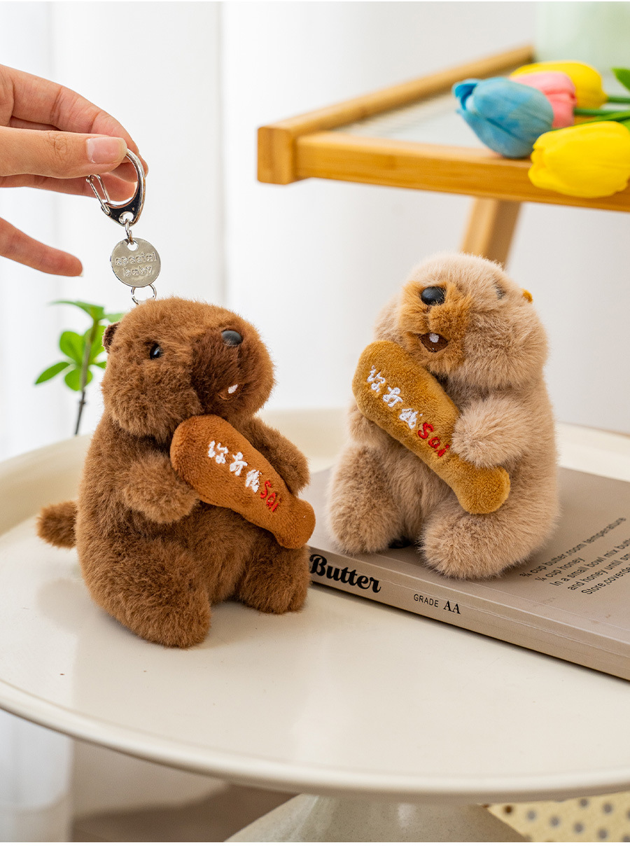 Officially authorized marmot plush keychain pendant, cute and fun functional schoolbag keychain small gift pic 9