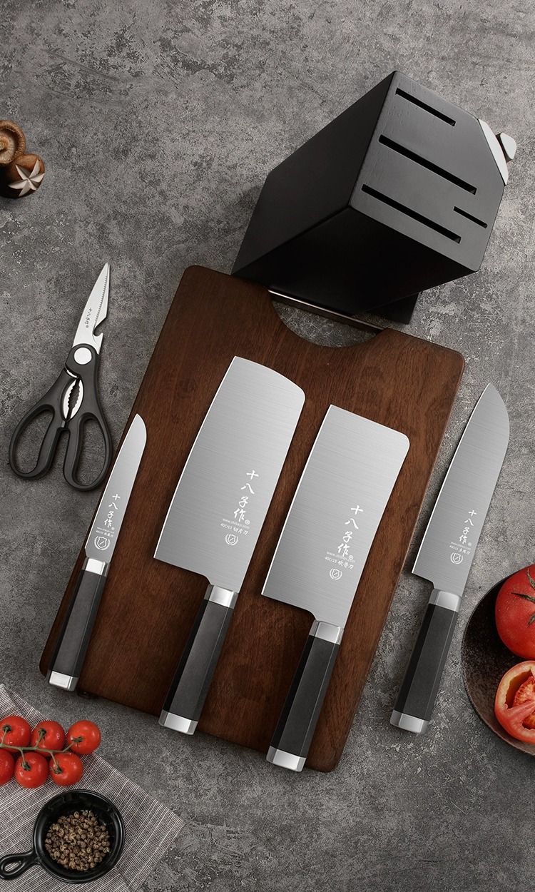 Eighteen Sons Makes a set of Yueying knives, including a complete set of kitchen knives for household use, slicing knives and fruit knives pic 14