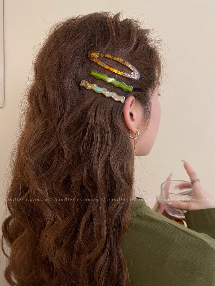 3件套复古醋酸发夹侧边夹2025新款碎发刘海夹前额bb夹子发卡头饰详情6