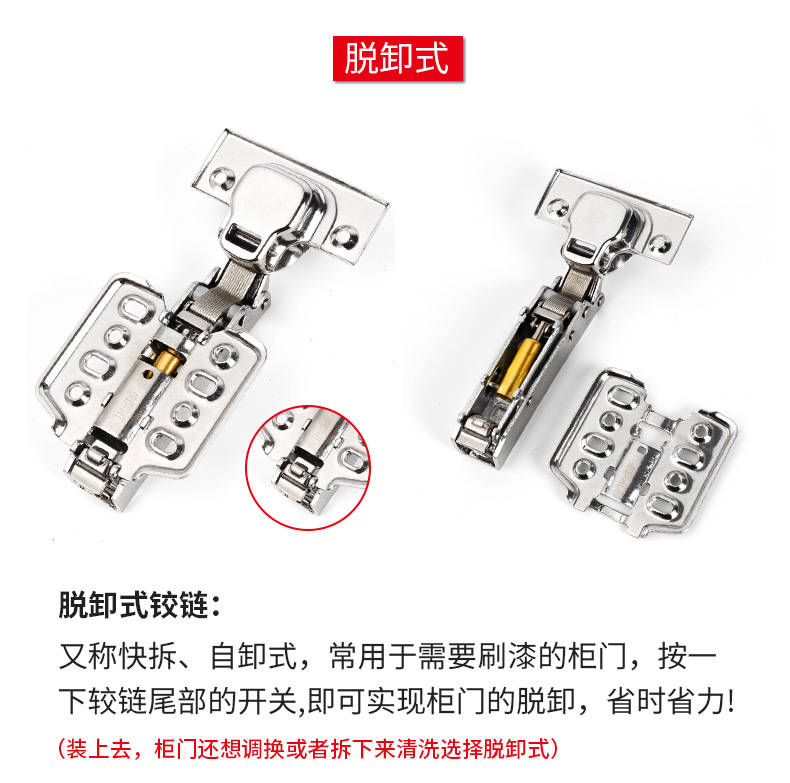 加厚不锈钢铰链静音缓冲橱柜衣柜柜门飞机合页液压弹簧折页批发详情14