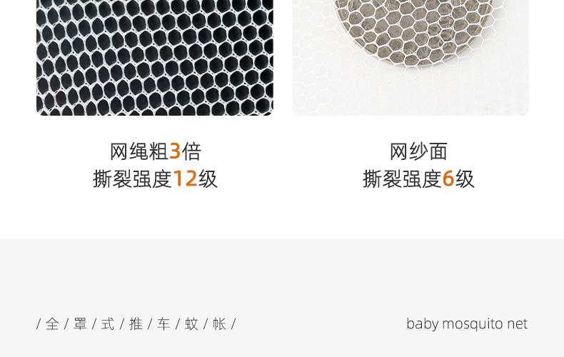 婴儿车蚊帐全罩式通用宝宝推车防蚊罩加大网纱遮阳儿童手推车蚊帐详情11