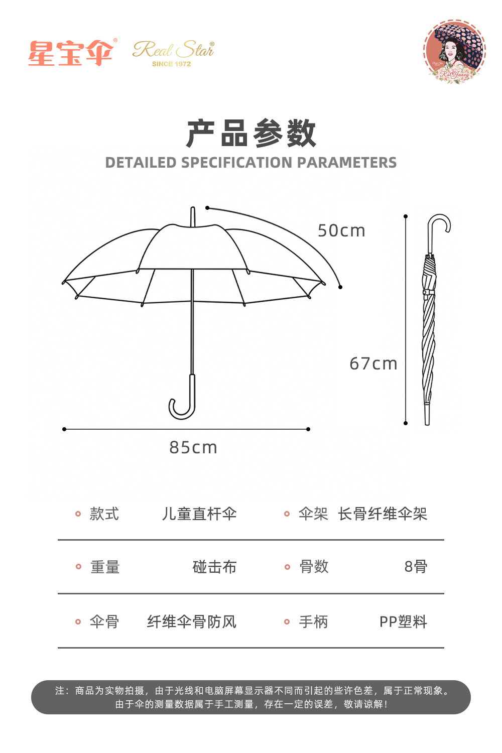 【跨境】儿童遇水变颜色的雨伞卡通图案长柄伞19寸自动小孩子伞详情18
