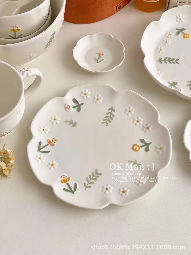 釉下彩餐具盘子菜盘家用吐骨碟陶瓷餐盘好看的可爱碟子水果甜品盘详情10