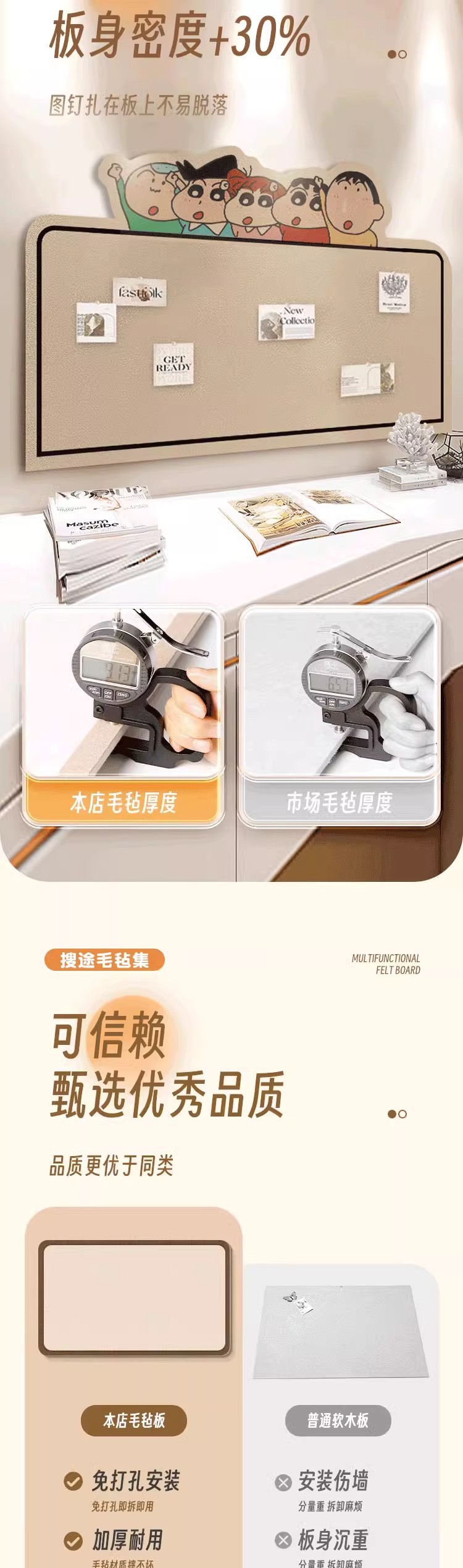 毛毡板墙贴照片墙展示墙背景板拍立得照片组合相框墙面装饰创意可详情3