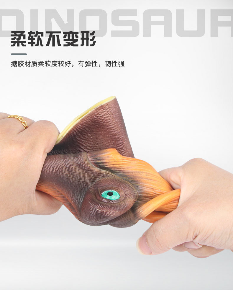 恐龙头恐龙手偶手套软胶三角龙霸王龙鲨鱼头仿真儿童动物玩具批发详情5