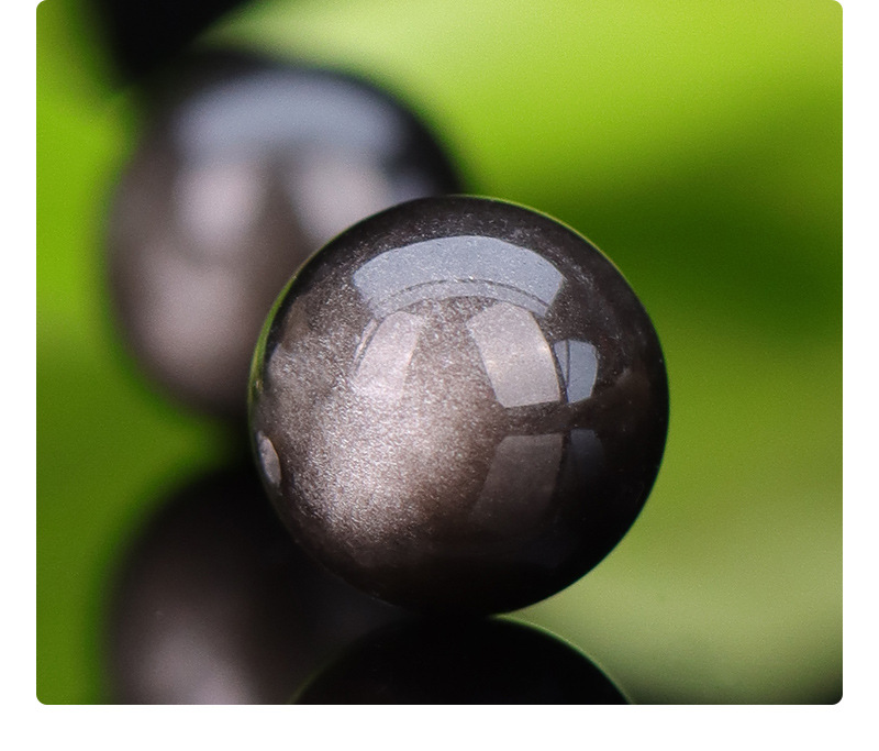 Natural silver obsidian, gold obsidian, loose beads, single Buddhist prayer beads bracelet, multi-treasure bracelet, handcrafted beads, DIY materials pic 8