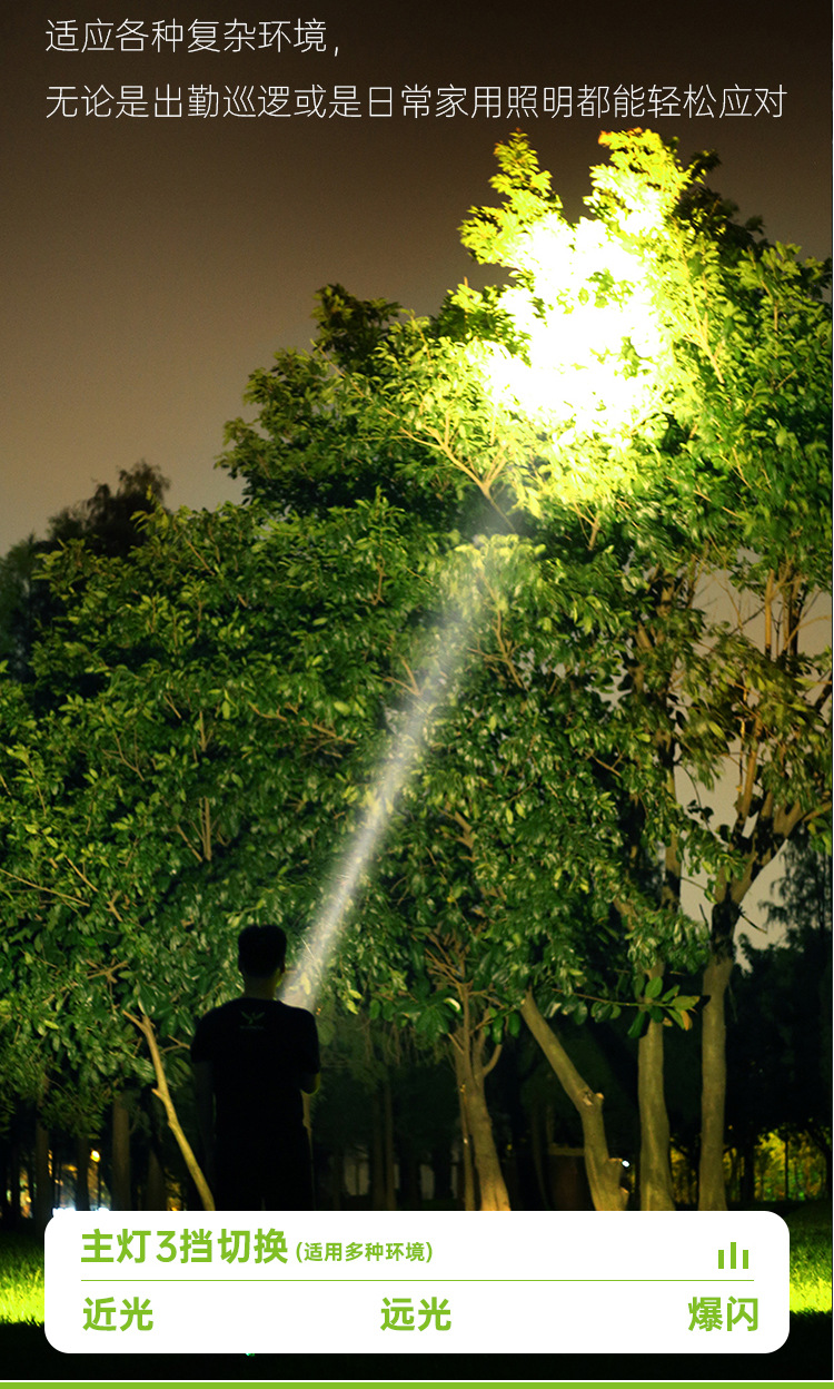 Wholesale of outdoor high-intensity flashlights, outdoor adventure camping, ultra-long endurance long-range headlight tubes, and led lighting fixtures pic 4