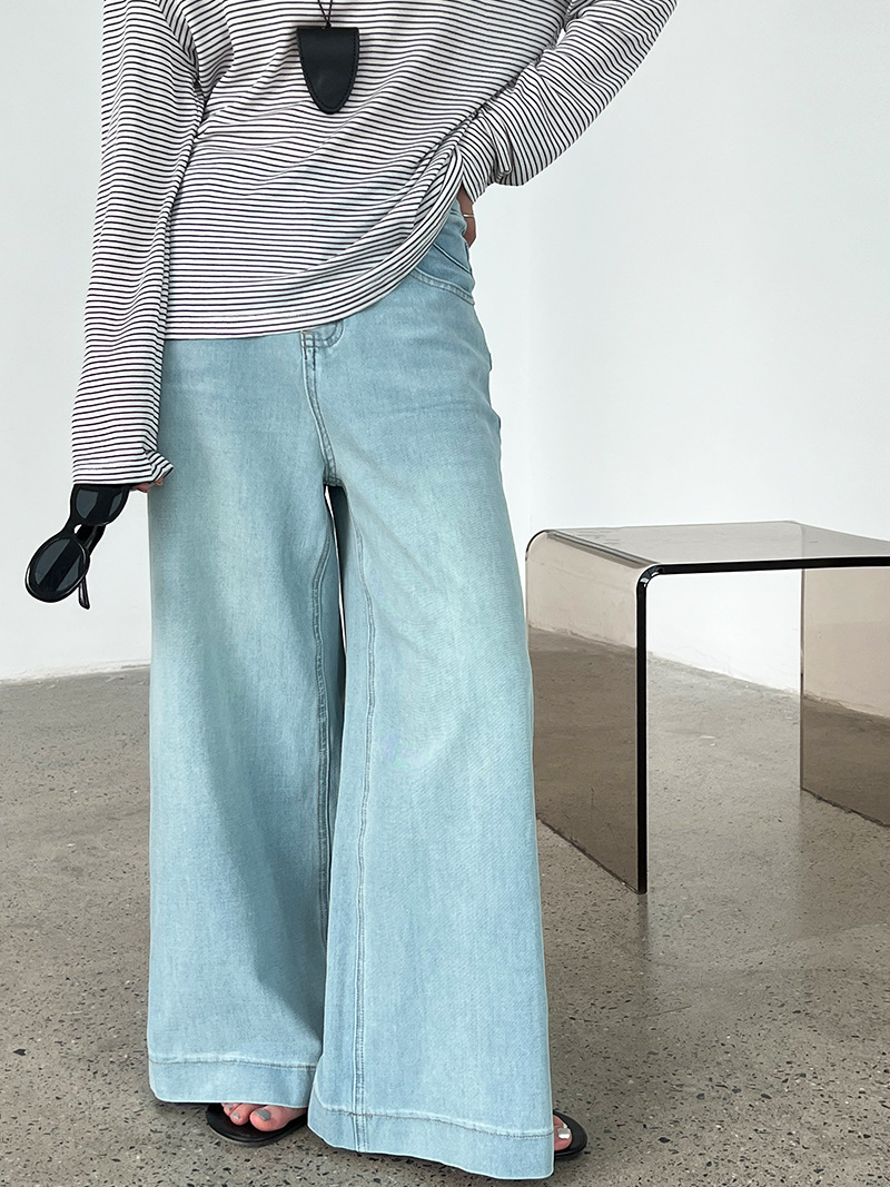 Luxi American 9-inch slightly flared jeans for women, 2025 Summer New style casual loose wide-leg pants with a drape, 68326 pic 30