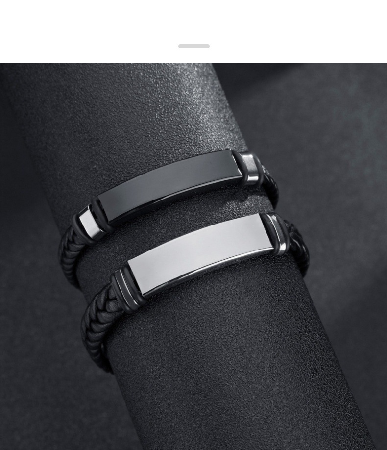 A variety of fashionable, simple and personalized stainless steel bracelets for men from Europe and America, with multiple combinations of jewelry bracelets pic 2