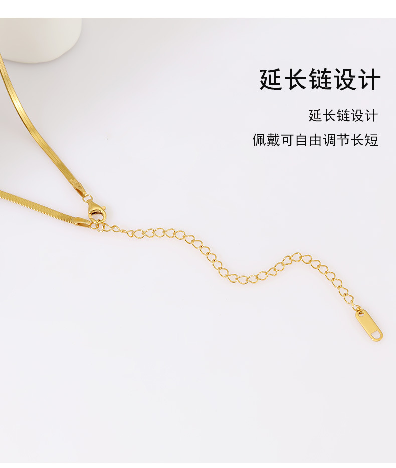 青岛925纯银项链意大利ins风扁蛇骨链女高级感夏季锁骨链批发饰品详情13