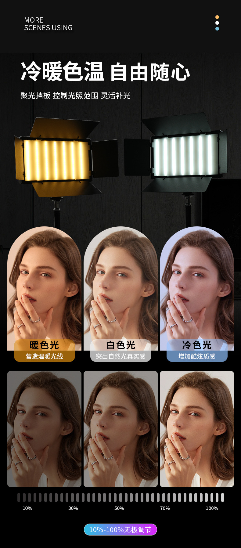 专业补光户外摄影灯服装拍摄灯棒120w补光灯详情8