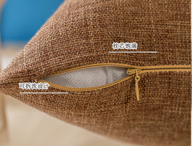 ins现代简约风轻奢抱枕沙发客厅高级感咖亚麻民宿抱枕靠枕套靠垫详情5