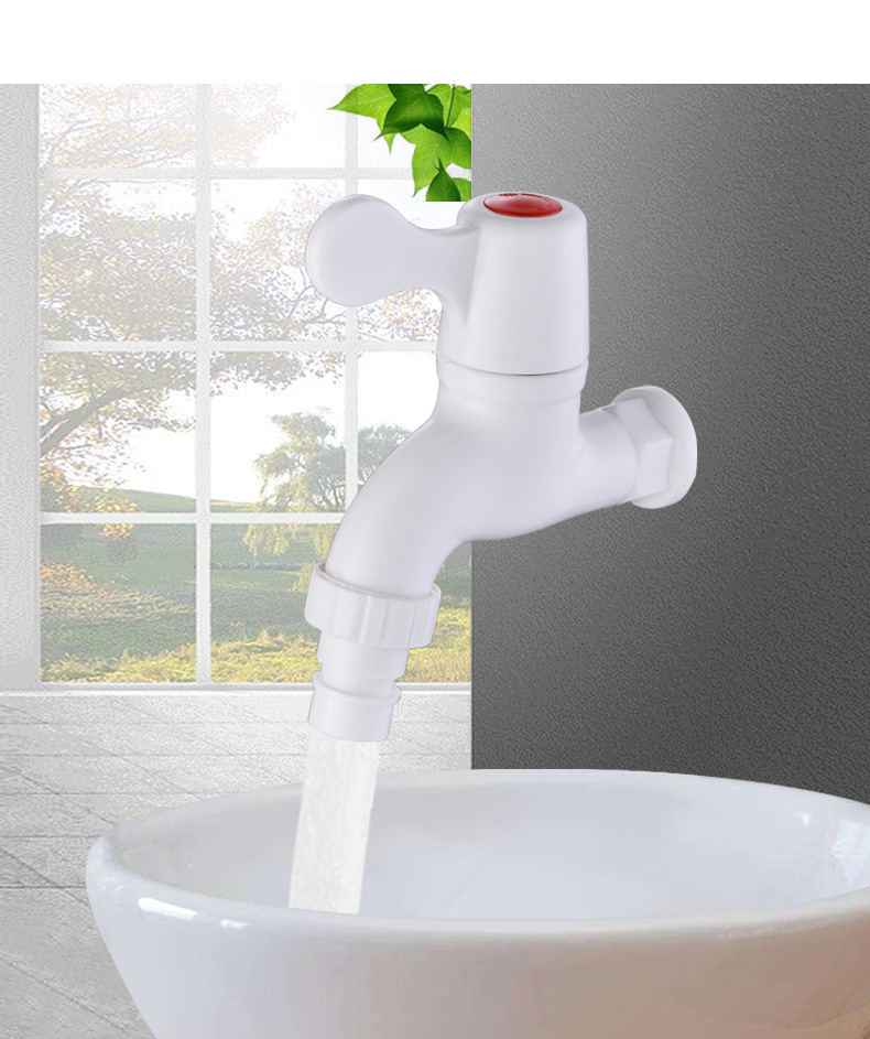 Wholesale of 4-point plastic faucets for household wall-mounted washing machines, quick-opening faucets and spouts, 4-point single manufacturers pic 51