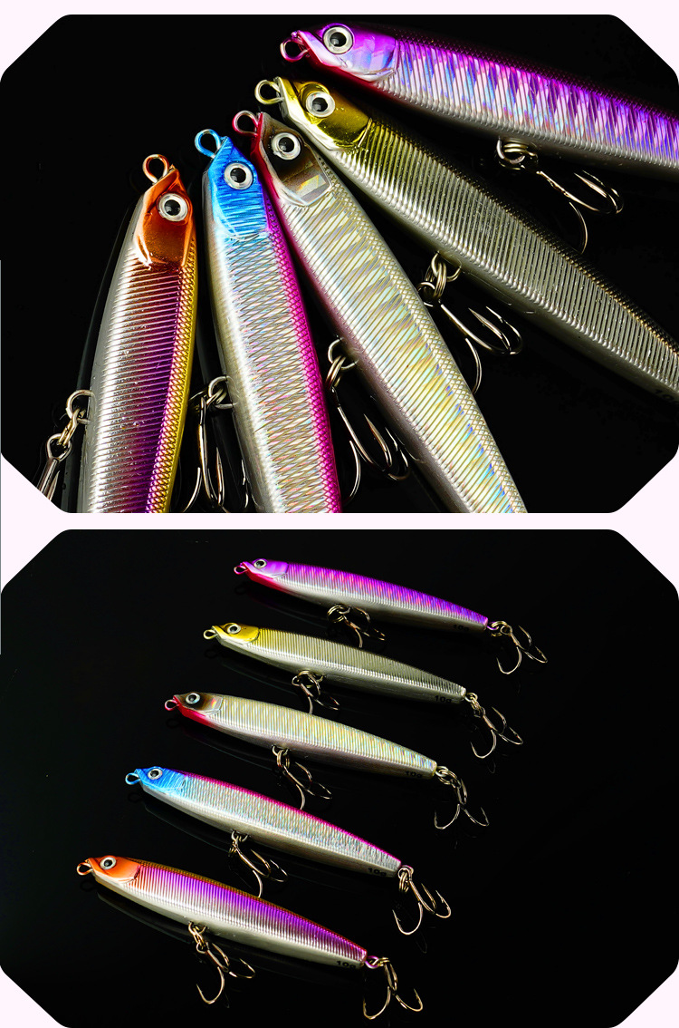Submerged pencil lure, special slow-sinking pencil lure for long-range throwing of upturned bass, universal lure for freshwater fishing of upturned bass pic 12