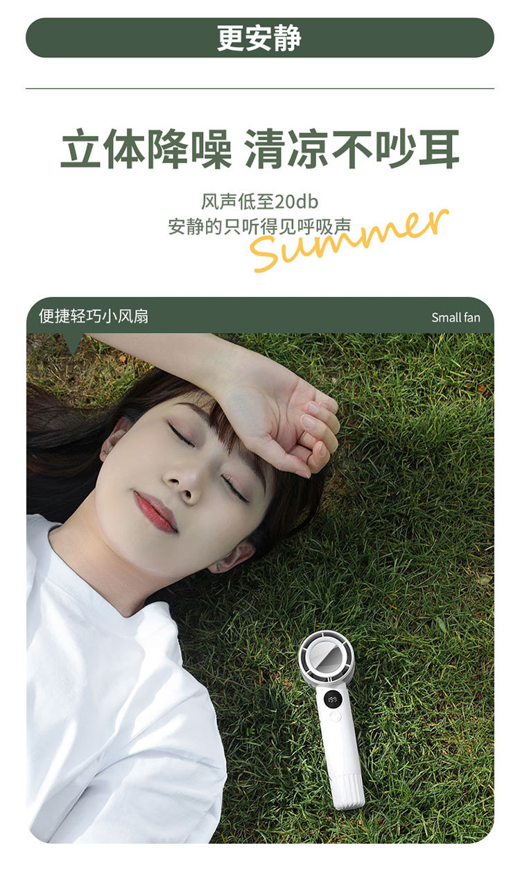 2025 New 100-speed high-speed turbine handheld fan, usb charging, mini digital display outdoor portable small fan pic 4