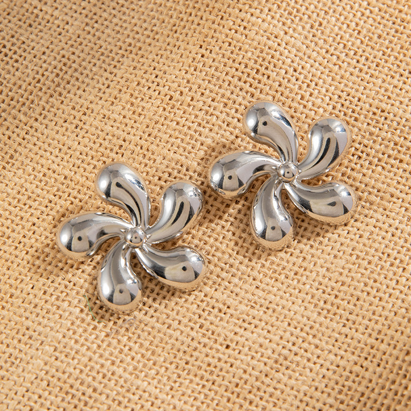 欧美跨境时尚八字麻花大水滴铁质耳环设计感几何方形扭纹耳坠耳饰详情11