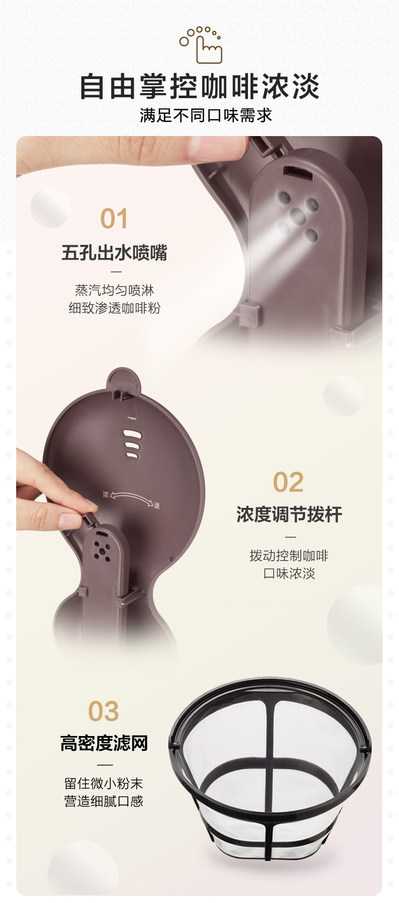 Coffee machine KFJ-A06Q1/KFJ-A06K1 Coffee pot drip filter type household small multi-functional pic 5