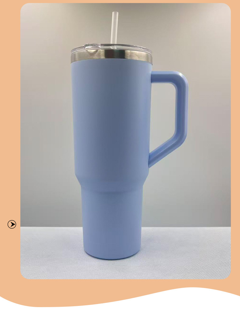 Factory wholesale 40oz car cups, 304 stainless steel insulated cups, handle ice king cups, large-capacity straw cups in stock pic 5
