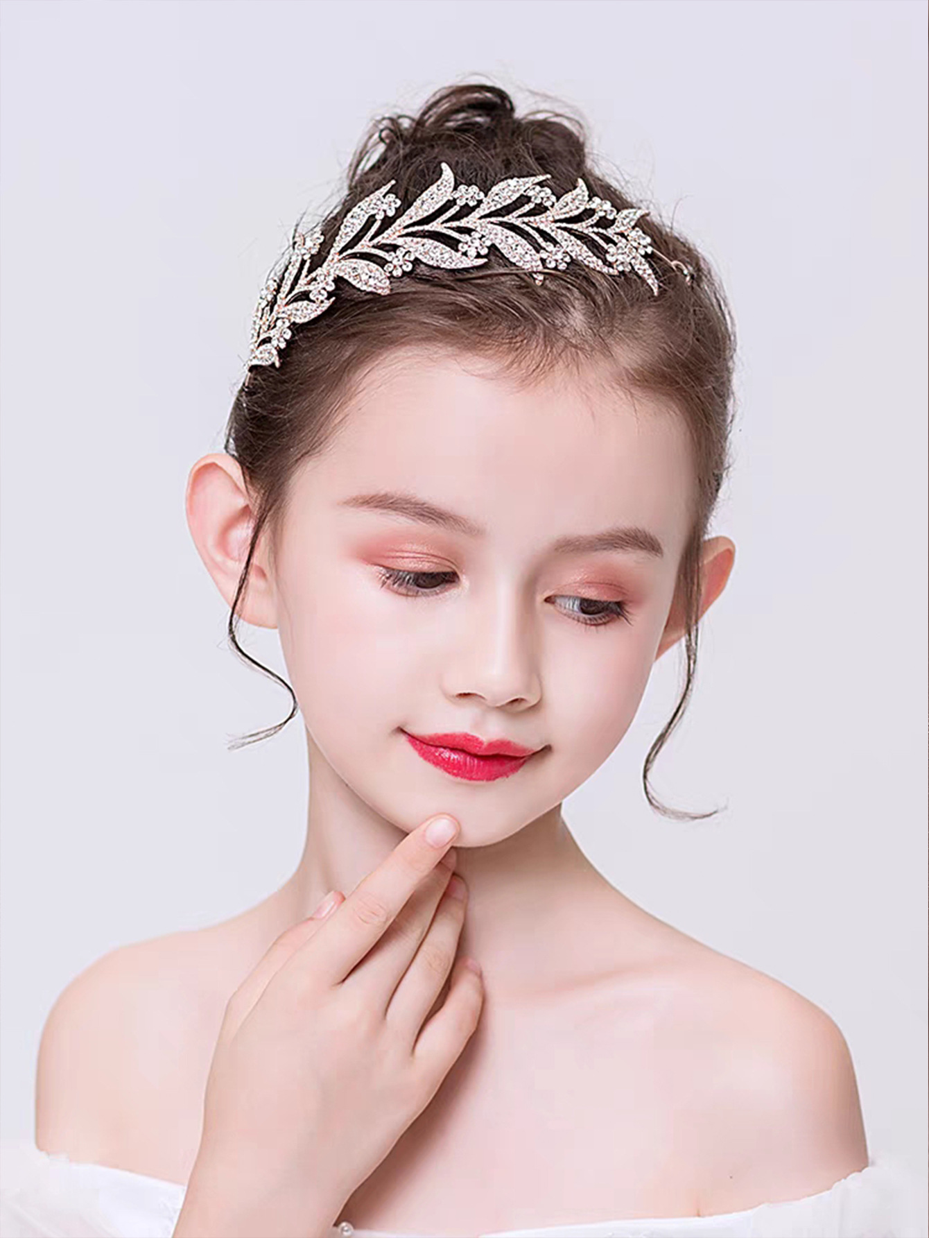 韩版时尚新娘王冠合金镶白色水钻新娘皇冠头饰树叶造型婚庆配饰详情7
