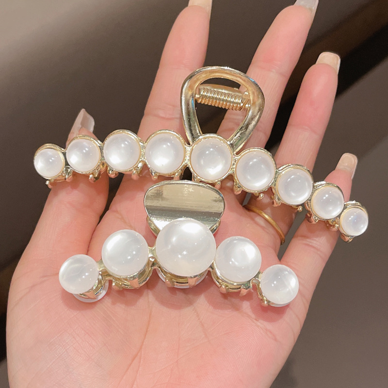 仿猫眼石抓夹大号发夹后脑勺高级感气质发卡抓发夹韩国鲨鱼夹头饰详情5