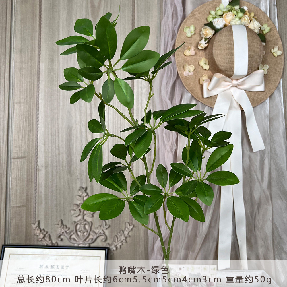 鸭嘴木仿真绿植发财叶单枝客厅装饰婚礼摆件园艺盆栽宠物绿植配件详情10