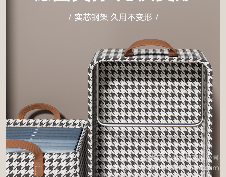 Thousand-bird grid fabric storage box, steel frame clothing and pants storage basket, drawer-type multi-functional storage box, dormitory clothes pic 10