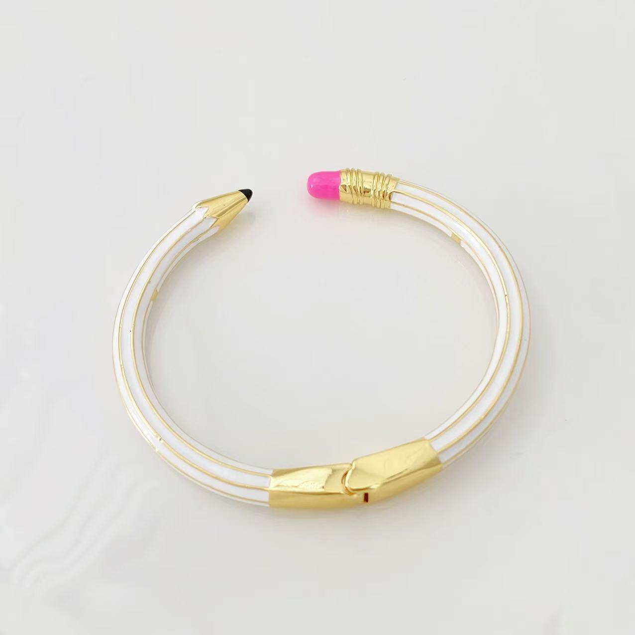 Cross-border new product pencil eraser bracelet, personalized and creative fashion style, enamel color open bracelet with a patchwork feel, for women pic 14