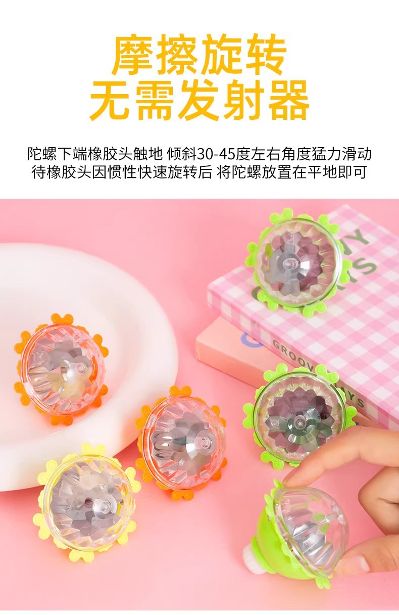 地摊货源摩擦陀螺旋转七彩闪光陀螺儿童玩具夜市地推礼物转转乐详情9