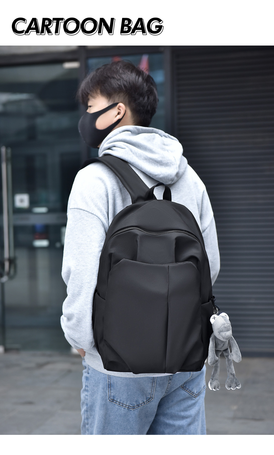 新款双肩包男女同款 ins休闲简约大容量初中生高中生旅行学生书包详情31