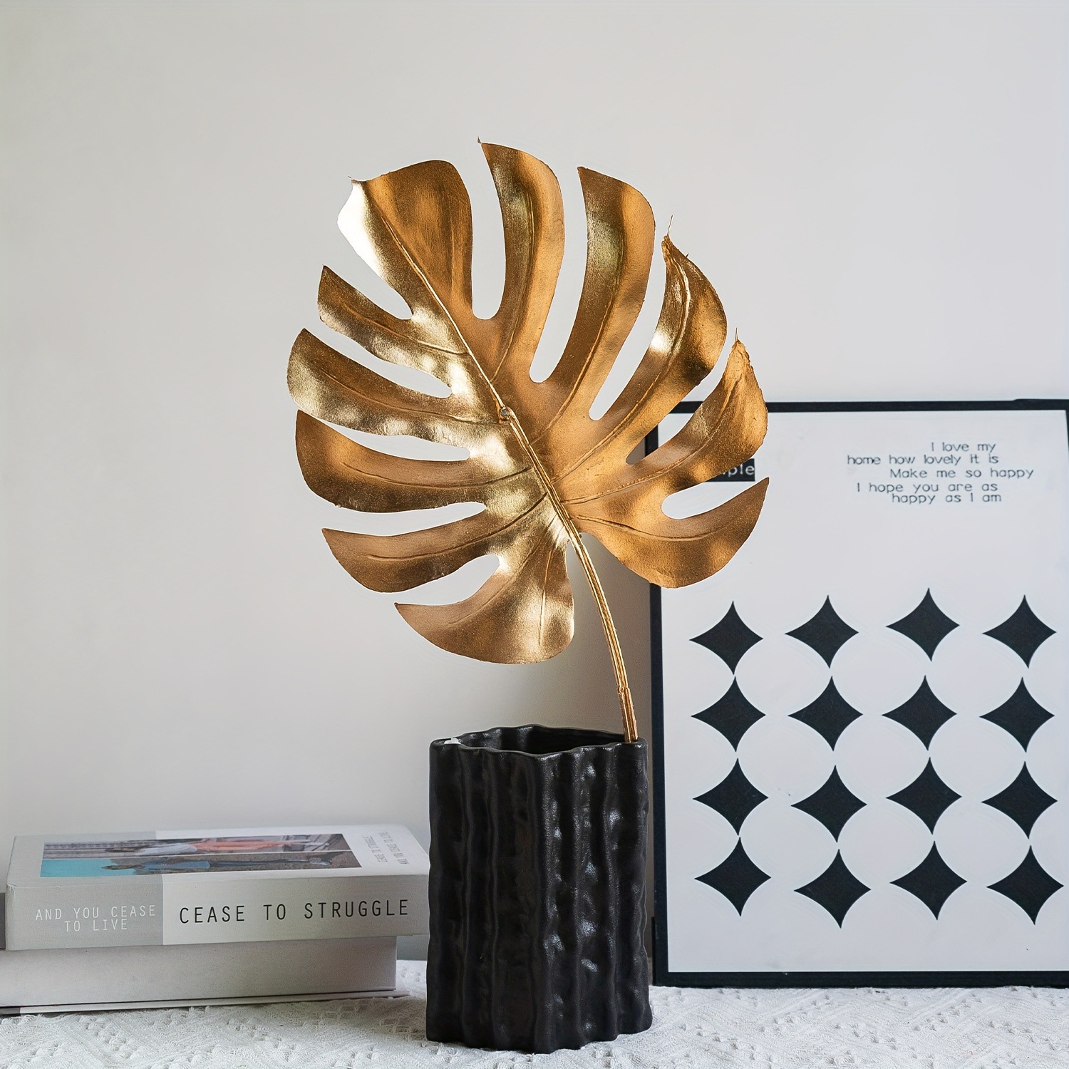 北欧绿植仿真龟背竹叶假花装饰盆栽假盆景植物客厅办公室桌面摆件详情5