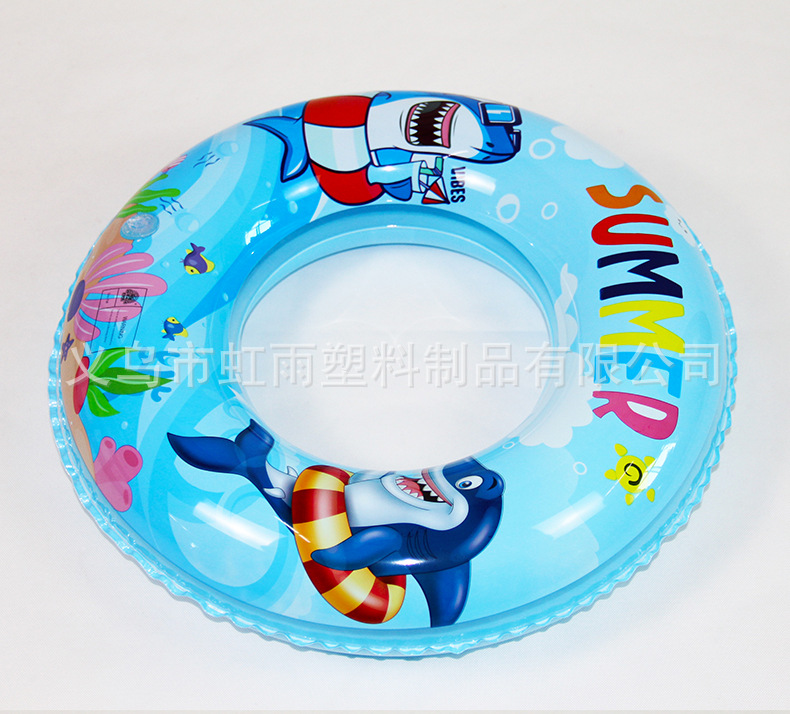 虹雨新款儿童小鲨鱼游泳圈批发可爱卡通大白鲨腋下圈加厚充气泳圈详情5