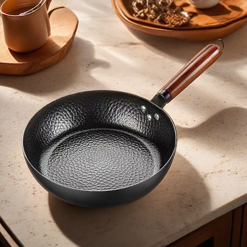 新款不粘煎蛋锅家用无涂层牛排煎炒锅纹理炒菜锅电磁炉通用平底锅详情2