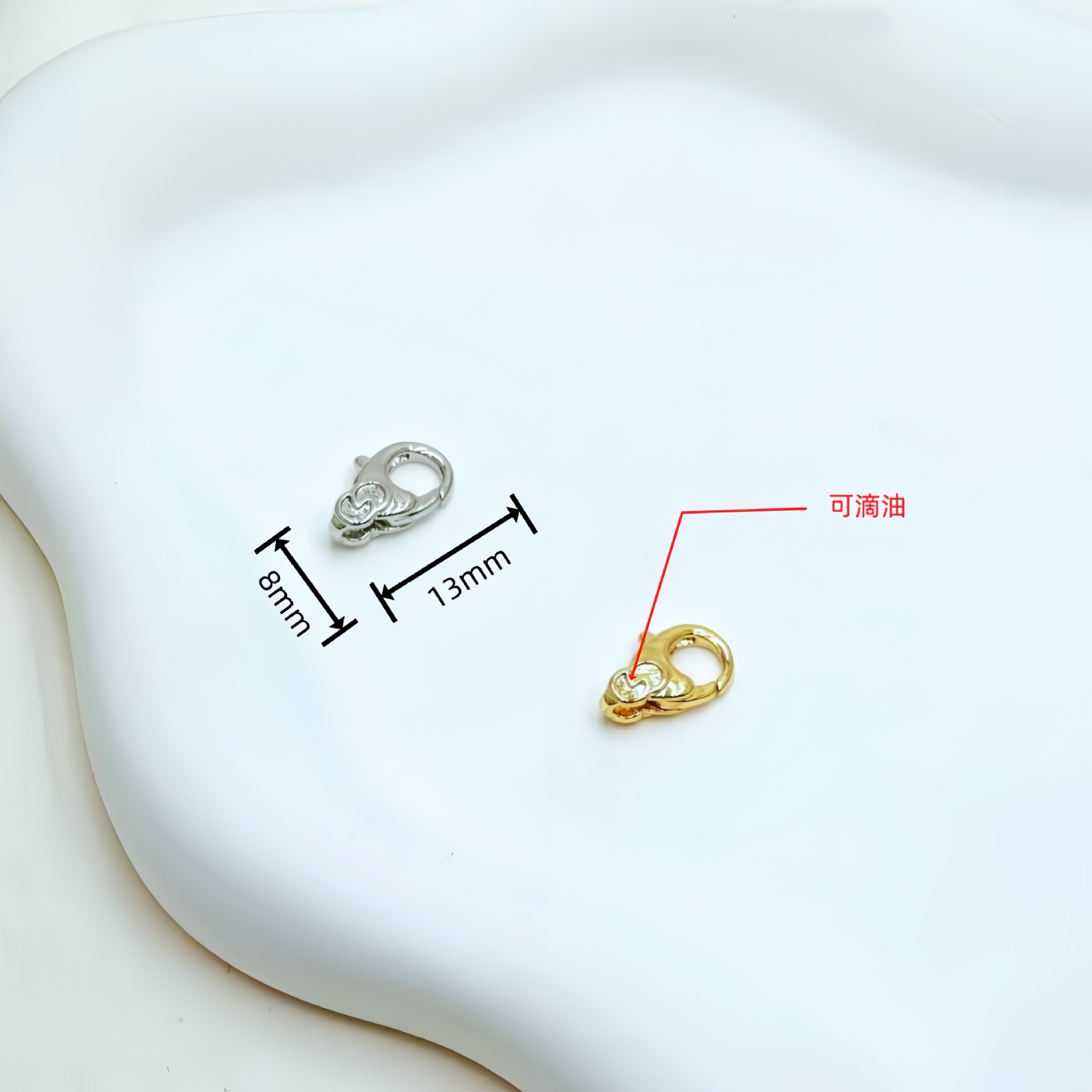 diy铜镀18K真金手工异型龙虾扣饰品配件批发 保色万能扣串珠手链详情32
