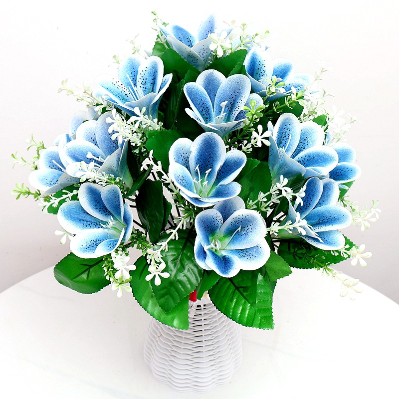 跨境代发仿真花盆栽新娘百合手捧花束葫芦花瓶套装舞蹈道具摆放花详情24