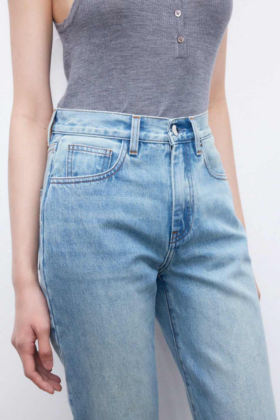 【UpperClass Series 】OriginalTwisted Classic Twisted Stitch jeans for mid-to-high-waisted women pic 14