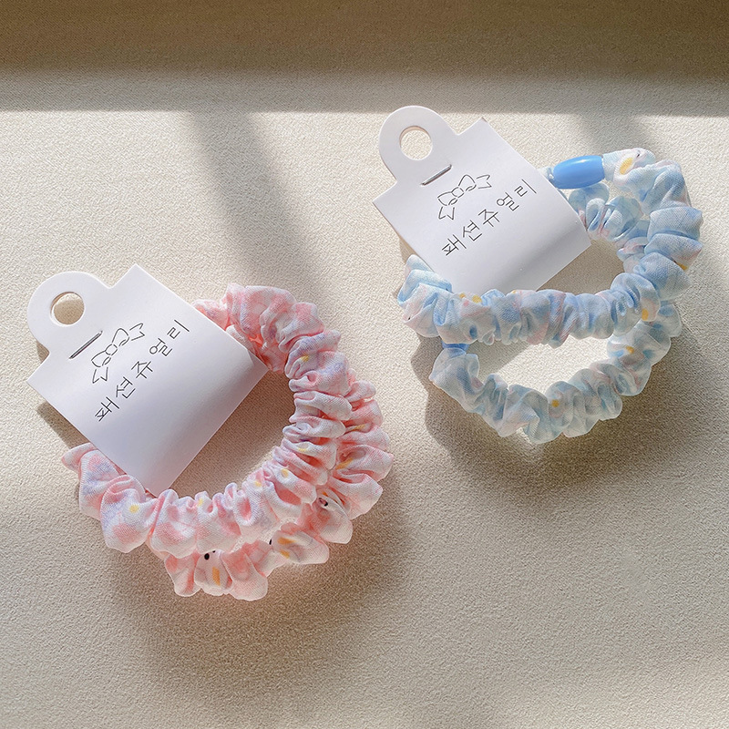 Two-piece rabbit large intestine hair tie set, fashionable and fresh cartoon hair tie combination, basic hair band for tying hair pic 3