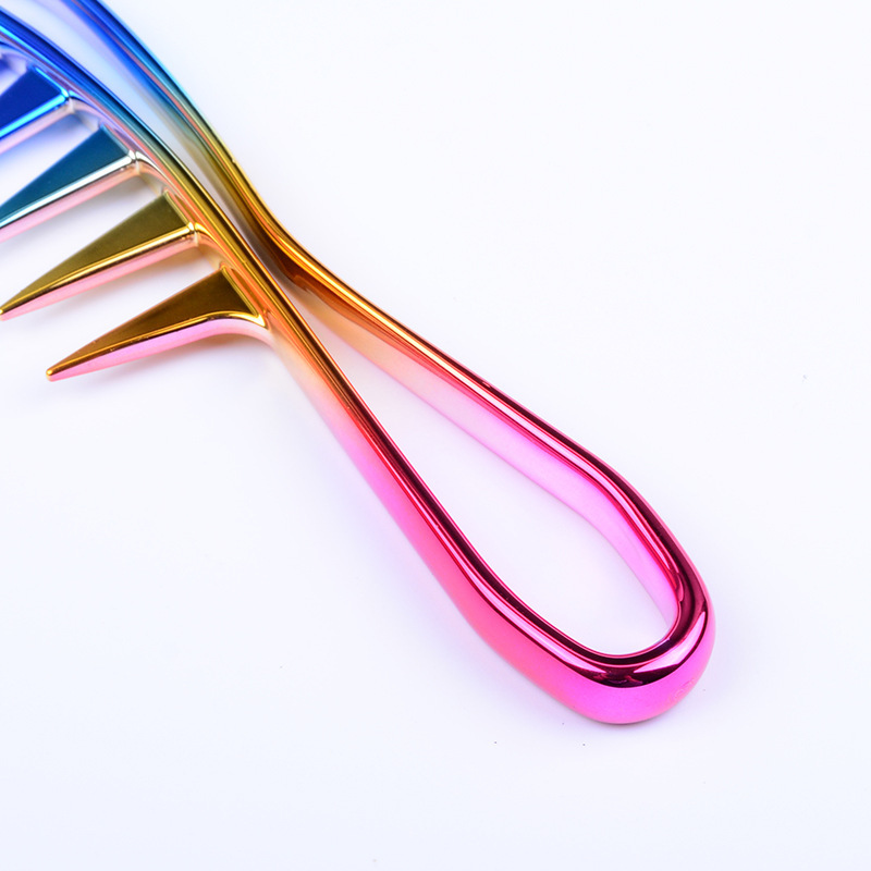 2025跨境沙龙电镀顺发梳造型梳子高端精品土豪金色直发梳顺发梳详情3